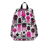 voucong Sac à dos mignon monstres noirs avec tête de mort pour enfants garçons maternelle sangle de poitrine sacs à livres pour enfants mochilas para adolescents chicas