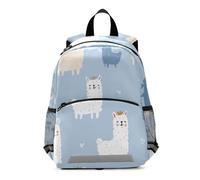 voucong Sac à dos motif lama bleu pastel pour enfants garçons harnais avec laisse pour enfants de 2 ans mochilas para la escuela