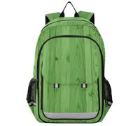 voucong Sac à dos pour enfants garçons de 8 à 12 ans : sacs à livres de grande capacité pour enfant dans des couleurs assorties à rayures vertes texture bois vintage