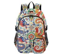 voucong Sac à dos pour ordinateur portable pour homme - Dragon chinois traditionnel phénix - Sac à dos d'école pour adolescents et garçons - 44,5 cm - Sac à dos de travail pour femme