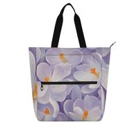 voucong Sac fourre-tout Manitoba Prairie Crocus Beauty Flower pour enfants, étudiants, adultes, robuste, sac fourre-tout pour enseignant, bibliothèque, école, shopping, épicerie