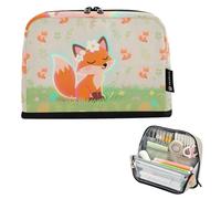 voucong Trousse à crayons de grande capacité avec compartiment pour adolescents garçons Preppy School Fluo Neon Fox