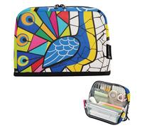 voucong Trousse à crayons de grande capacité fine pour garçons, fournitures scolaires, art géométrique, fragment, peinture paon