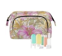 voucong Trousse à maquillage avec fermeture éclair pour femme Motif lys William Morris