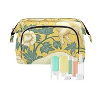 voucong Trousse de maquillage portable pour femme - Porte-monnaie pour articles de toilette - Trousse de voyage William Morris Pig Jaune