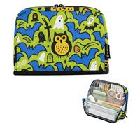 voucong Trousse de rangement multifonction de grande capacité pour femme, école, dessin animé, Halloween, chauve-souris, hibou