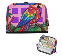 Voucong Trousse de rangement pour crayons de grande capacité, résistante pour infirmières, école, art géométrique, fragment de peinture de perroquet