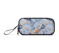 voucong Turkeys Glory Trousse à crayons en nylon Bleu Grande capacité