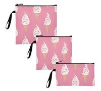 voucong Yummy Ice Cream Peach Lot de 3 sacs à sandwich réutilisables pour enfants, étudiants, adultes