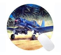 Vought F4U Corsair Warplane Tapis de souris rond pour ordinateur portable