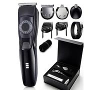 Voukad 40 Precisions Tondeuse à barbe électrique pour homme, tondeuse de toilettage pour barbe, moustache, visage et oreille, tondeuse multi-séries, étanche, chargement USB C, pochette souple (gris +