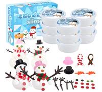 Voulez-vous construire un bonhomme de neige, lot de 9 kits de pâte gluante avec accessoires de bonhomme de neige, construire, fondre et reconstruire amusant, jouet de bureau pour enfants, bas de Noël