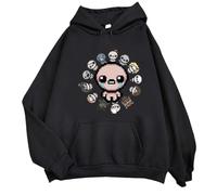 Voulkco Mens Hoodie The Binding of Isaac Sweat à Capuche Harajuku Fashion Loose Streetwear vêtements à Manches Longues pour Hommes et Femmes-Black||XS