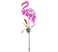 VOUNEDA Flamingo Garden a mené la lumière pieu,lumières solaires Jardin extérieures,lumières Jardin solaires extérieures Creuses métal lumière pelouse Flamant Rose LED lumières solaires Lampe Poteau