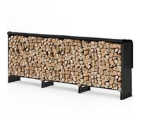 vounot® Serre Bûche 3m avec Housse de Protection Range Bûche en Métal Grande Capacité Rangement pour Bûches Serre bois Housse de Protection Intégrale Inclus Noir