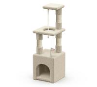 VOUNOT® Arbre à Chat Multi-Niveaux avec Griffoir Arbre à Grimper pour Chat avec Corde et Plateformes pour Félins Hauteur 88cm Beige