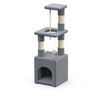 VOUNOT Arbre à Chat 88cm avec Corde Griffoir Plateforme Niche Gris