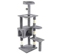 VOUNOT® Arbre à Chat avec Capsule Spatiale et Griffoir Arbre à Grimper pour Chat Centre d’Activités avec Niche et Plateformes Hauteur 138cm Gris