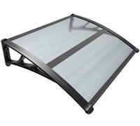 VOUNOT® Auvent de Porte d'entrée Toit Marquise en Polycarbonate Porte Résistante Toit Abri Protection Contre La Pluie et UV 100x80cm Anthracite