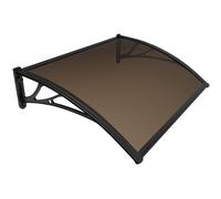 VOUNOT® Auvent de Porte d'entrée Toit Marquise en Polycarbonate Porte Résistante Toit Abri Protection Contre La Pluie et UV 120x80cm Marron