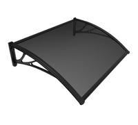 VOUNOT® Auvent de Porte d'entrée Toit Marquise en Polycarbonate Porte Résistante Toit Abri Protection Contre La Pluie et UV 100x80cm Anthracite