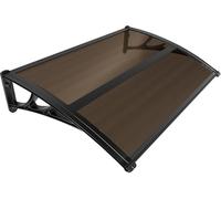 VOUNOT® Auvent de Porte d'entrée Toit Marquise en Polycarbonate Porte Résistante Toit Abri Protection Contre La Pluie et UV 120x80cm Marron