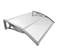 Vounot Auvent pour porte d'entrée Marquise 100 x 80 cm - Polycarbonate anti-UV Gris transparent