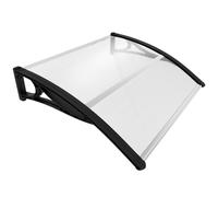 Vounot Auvent de porte d'entrée en polycarbonate Protection pluie et UV Transparent 100x80 cm Noir