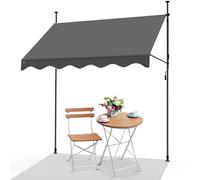 VOUNOT Auvent retractable manuel sans percage 250cm Gris