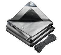 VOUNOT® Bâche de Protection en Polyéthylène 180g/m² Bâche Imperméable Ultra Lourde et Résistante Revêtue des Deux côtés avec Oeillets en Aluminium Couverture Étanche pour Jardin et Piscine Gris 4x6m