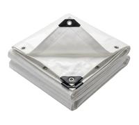 VOUNOT® Bâche de Protection en Polyéthylène 240g/m² Imperméable Ultra Lourde et Résistante Revêtue des Deux Côtés avec Oeillets en Aluminium Blanc 2x3m