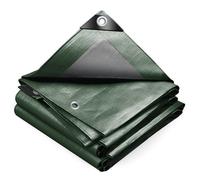 VOUNOT® Bâche de Protection en Polyéthylène 240g/m² Imperméable Ultra Lourde et Résistante Revêtue des Deux Côtés avec Oeillets en Aluminium Vert et Argent 3x5m