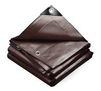 VOUNOT® Bâche de Protection en Polyéthylène 240g/m² Imperméable Ultra Lourde et Résistante Revêtue des Deux Côtés avec Oeillets en Aluminium Marron 4x6m