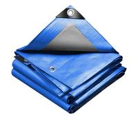 VOUNOT® Bâche de Protection en Polyéthylène 240g/m² Imperméable Ultra Lourde et Résistante Revêtue des Deux Côtés avec Oeillets en Aluminium Bleu et Argent 4x8m