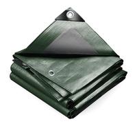 VOUNOT Bâche de Protection en Polyéthylène 240g/m² Bâche Imperméable Ultra Lourde et Résistante Revêtue des Deux côtés avec Oeillets en Aluminium Bâche Piscine Vert et Argent 3x4m