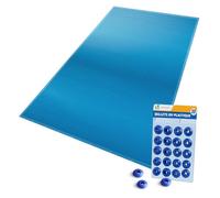 VOUNOT® Bâche Piscine Rectangulaire en Polyéthylène 160g/m2 Bâche Imperméable Résistante Double Couche avec Oeillets en Aluminium Couverture Étanche 8x14m Bleu Foncé