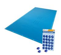VOUNOT® Bâche Piscine Rectangulaire en Polyéthylène 160g/m2 Bâche Imperméable Résistante Double Couche avec Oeillets en Aluminium Couverture Étanche 4x7m Bleu Foncé
