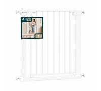 VOUNOT® Barrière de Sécurité Enfant en Métal Largeur 75 à 82 cm Barrière Escalier à Pression sans Perçage Hauteur 76cm Fermeture Automatique Double Verrouillage Ouverture Bidirectionnelle Blanc