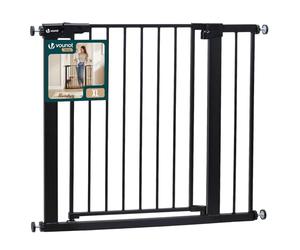 VOUNOT® Barrière de Sécurité Enfant en Métal Largeur 89 à 96 cm Barrière Escalier à Pression sans Perçage Hauteur 76cm Fermeture Automatique Double Verrouillage Ouverture Bidirectionnelle Noir