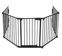 VOUNOT® Barrière de sécurité pliable pré-assemblée 300cm - 5 Panneaux - Grille de protection cheminée en métal noir