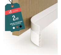 VOUNOT® Bas de Porte Isolant 200cm Découpable Boudin de Porte Coupe-Froid Anti Courant d’air Isolation Phonique Anti Bruit Joint Universel pour Entrée et Maison Blanc