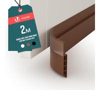 VOUNOT® Bas de Porte Isolant 200cm Découpable Boudin de Porte Coupe-Froid Anti Courant d’air Isolation Phonique Anti Bruit Joint Universel pour Entrée et Maison Marron