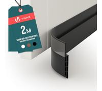 VOUNOT® Bas de Porte Isolant 200cm Découpable Boudin de Porte Coupe-Froid Anti Courant d’air Isolation Phonique Anti Bruit Joint Universel pour Entrée et Maison Noir
