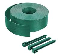 VOUNOT® Bordure de Jardin en PE 10 mètres avec 6 Piquets d’ancrage Bordure de Gazon Flexible Bordurette de Pelouse Aspect Naturel Hauteur 8cm Epaisseur 3mm Vert