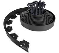 VOUNOT® Bordure de Jardin en Plastique 10 mètres avec 30 Piquets d'ancrage Bordurette de Pelouse Flexible Bordure de Gazon avec piquets Solides Idée de Jardin Hauteur 50mm, Epaisseur 4mm Noir