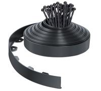 VOUNOT® Bordure de Jardin en Plastique 20 mètres avec 40 Piquets d'ancrage Bordurette de Pelouse Flexible Bordure de Gazon avec piquets Solides Idée de Jardin Hauteur 50mm Anthracite