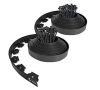 VOUNOT® Bordure de Jardin en Plastique 20 mètres avec 60 Piquets d'ancrage Bordurette de Pelouse Flexible Bordure de Gazon avec piquets Solides Idée de Jardin Hauteur 50mm, Epaisseur 4mm Noir