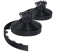 VOUNOT® Bordure de Jardin en Plastique 40 mètres avec 80 Piquets d'ancrage Bordurette de Pelouse Flexible Bordure de Gazon avec piquets Solides Idée de Jardin Hauteur 50mm Noir