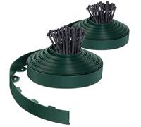 VOUNOT® Bordure de jardin flexible en PVC - 40 m x H 5 cm Vert - 80 piquets - Résistante aux intempéries