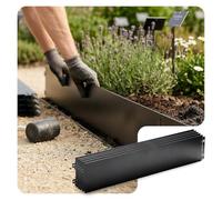 VOUNOT® Bordure de Jardin Gazon en Métal 10M Bordure de Séparation Résistante Clôture Flexible de Pelouse Epaisseur 0.7mm 100x18cm Lot de 10pcs pour Jardin Plantes Potager Noir